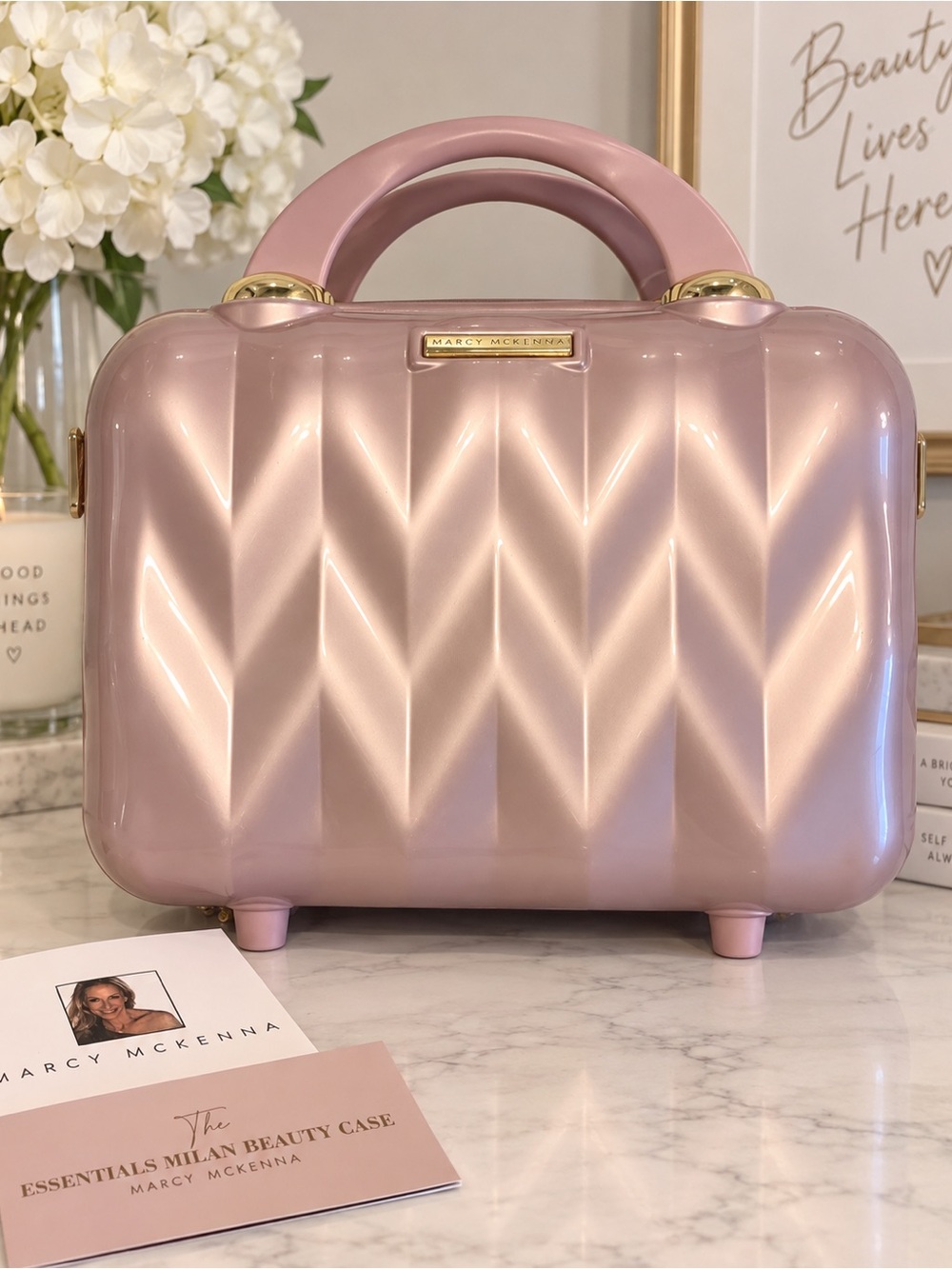 Marcy McKenna Essentials Milan Beauty Case Blush Pink Rose Gold NWT